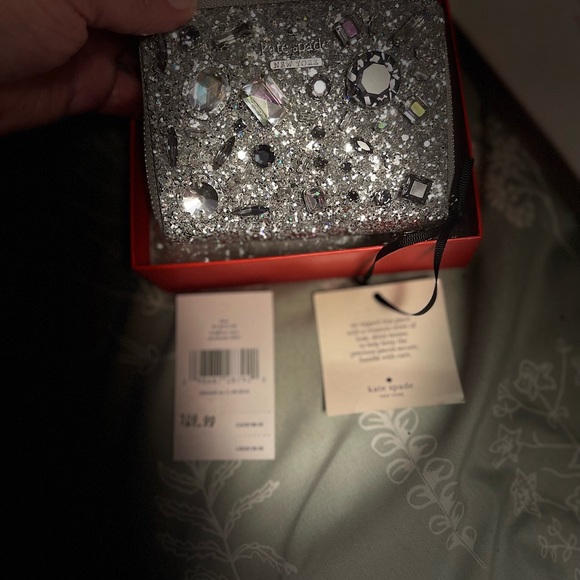 Kate spade rare beautiful Dani Brighton Lane silver multi gem glass wallet. - Picture 7 of 16